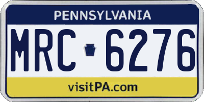 PA license plate MRC6276
