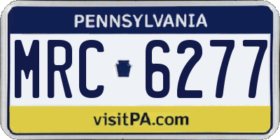 PA license plate MRC6277