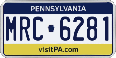 PA license plate MRC6281