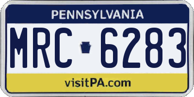 PA license plate MRC6283