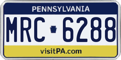 PA license plate MRC6288
