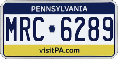 PA license plate MRC6289