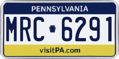 PA license plate MRC6291