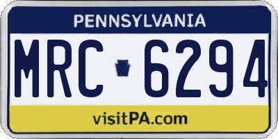PA license plate MRC6294