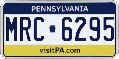 PA license plate MRC6295