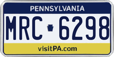 PA license plate MRC6298