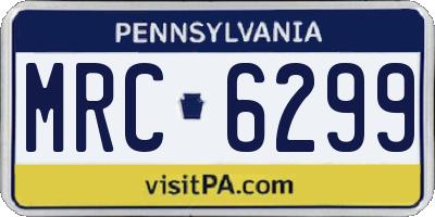 PA license plate MRC6299