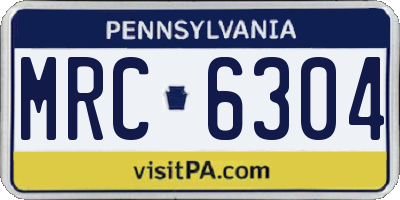 PA license plate MRC6304
