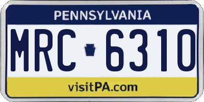 PA license plate MRC6310