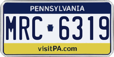 PA license plate MRC6319