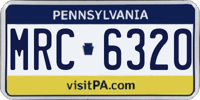 PA license plate MRC6320