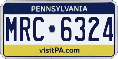 PA license plate MRC6324