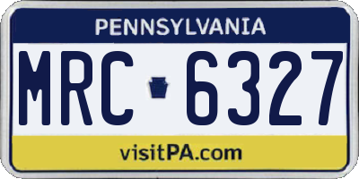 PA license plate MRC6327