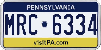 PA license plate MRC6334