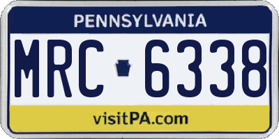 PA license plate MRC6338