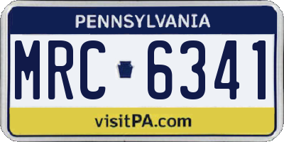 PA license plate MRC6341