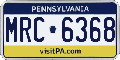 PA license plate MRC6368