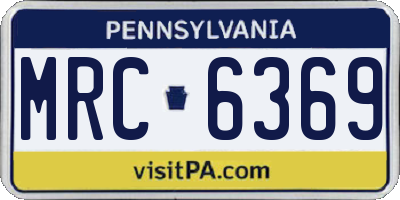 PA license plate MRC6369