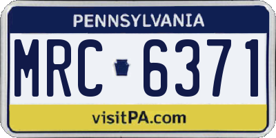 PA license plate MRC6371