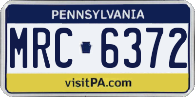 PA license plate MRC6372