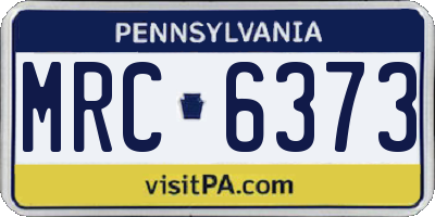 PA license plate MRC6373