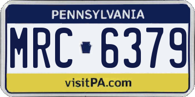 PA license plate MRC6379