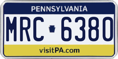 PA license plate MRC6380