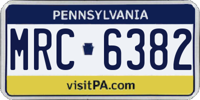 PA license plate MRC6382
