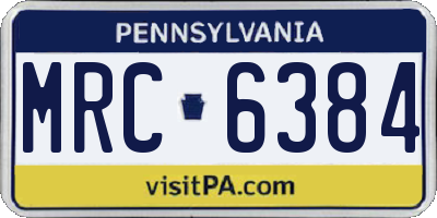 PA license plate MRC6384