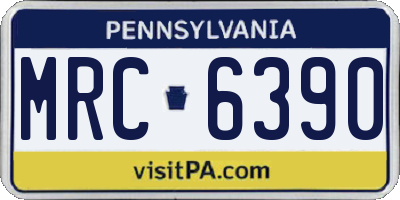 PA license plate MRC6390