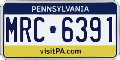 PA license plate MRC6391