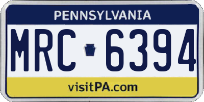PA license plate MRC6394