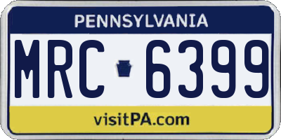 PA license plate MRC6399