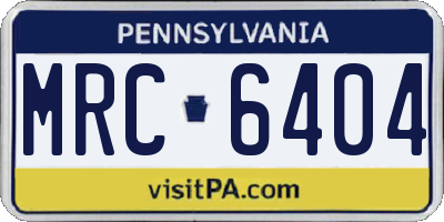 PA license plate MRC6404