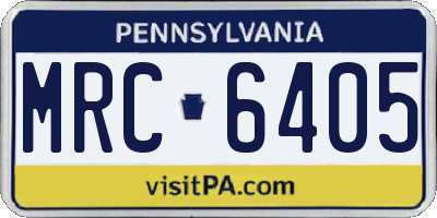 PA license plate MRC6405