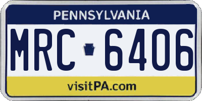 PA license plate MRC6406