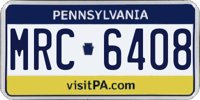 PA license plate MRC6408