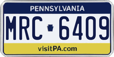 PA license plate MRC6409