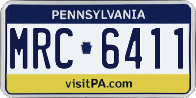 PA license plate MRC6411