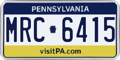PA license plate MRC6415