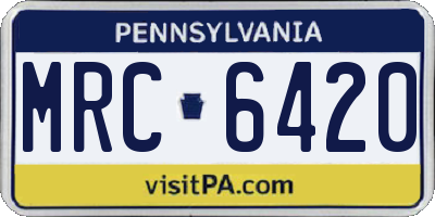 PA license plate MRC6420