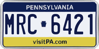 PA license plate MRC6421