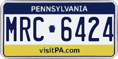 PA license plate MRC6424