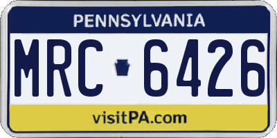 PA license plate MRC6426