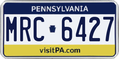 PA license plate MRC6427