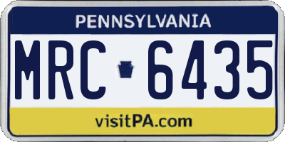 PA license plate MRC6435