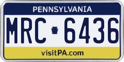 PA license plate MRC6436