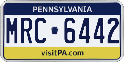 PA license plate MRC6442