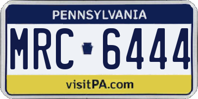PA license plate MRC6444