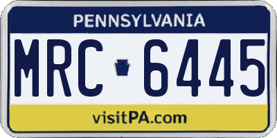 PA license plate MRC6445